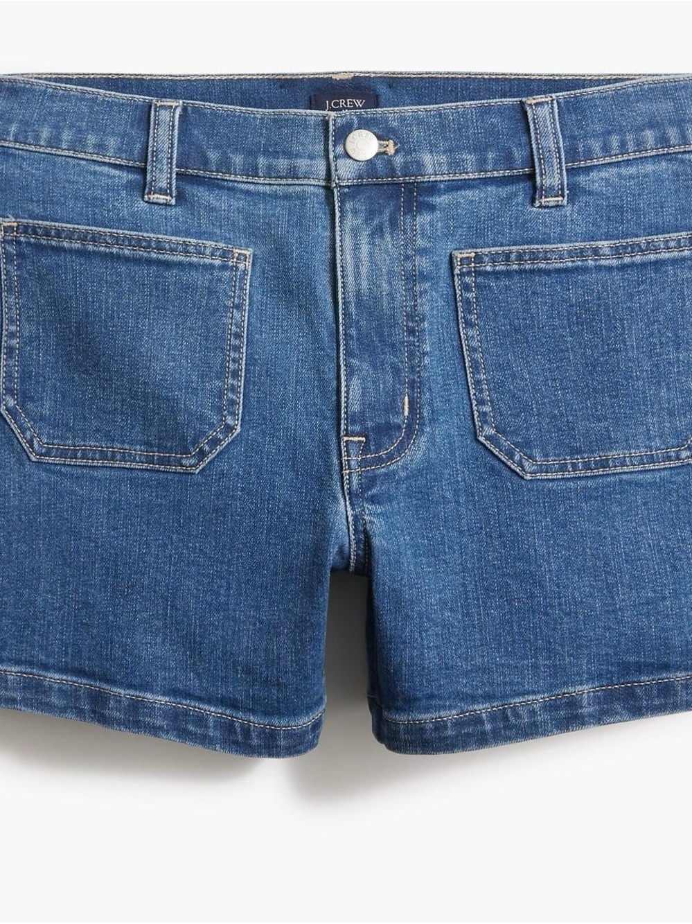 J. Crew Blue Denim Patch-Pocket Shorts - Picture 5 of 9